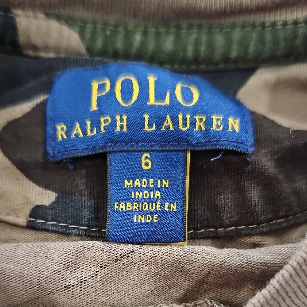 Polo by Ralph Lauren Kids Camo Tee - Green, Brown, Tan - Picture 2 of 4